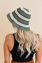 Striped Woven Sun Hat