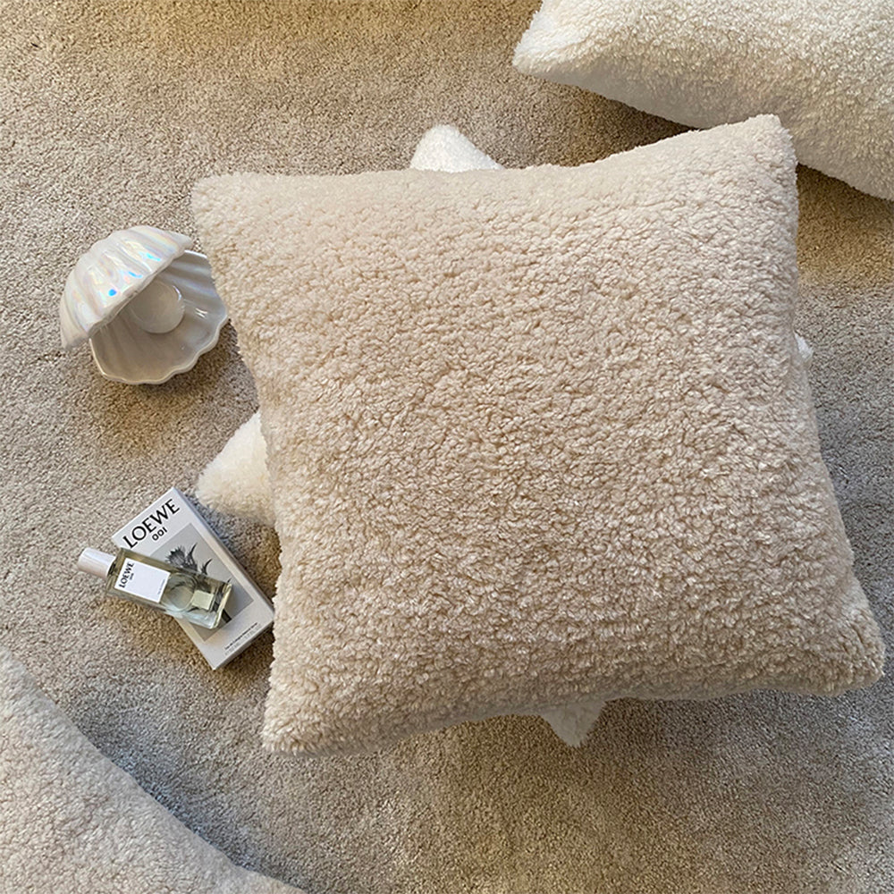 18"x18" Teddy Faux Fluffy Solid Color FULL set of Throw Pillow (With  Insert)