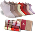 Women’s Bamboo Ankle Socks 8-Pack Gift Box, Warm Neutrals