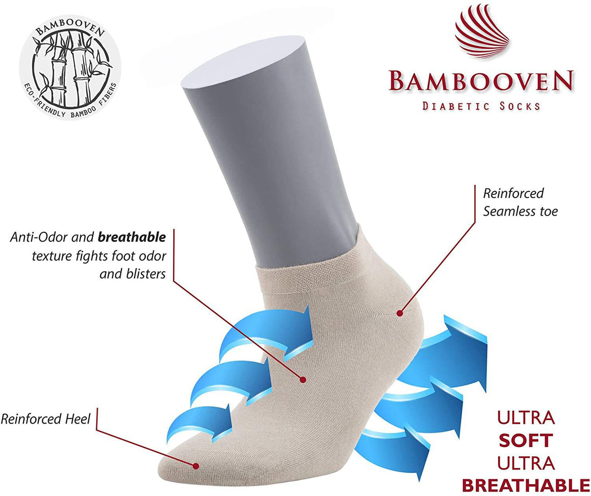 Women’s Bamboo No-Show Socks 6-Pack, White, Pink & Black