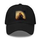 Golden lion embroidered dad hat – Heart & Mane original art