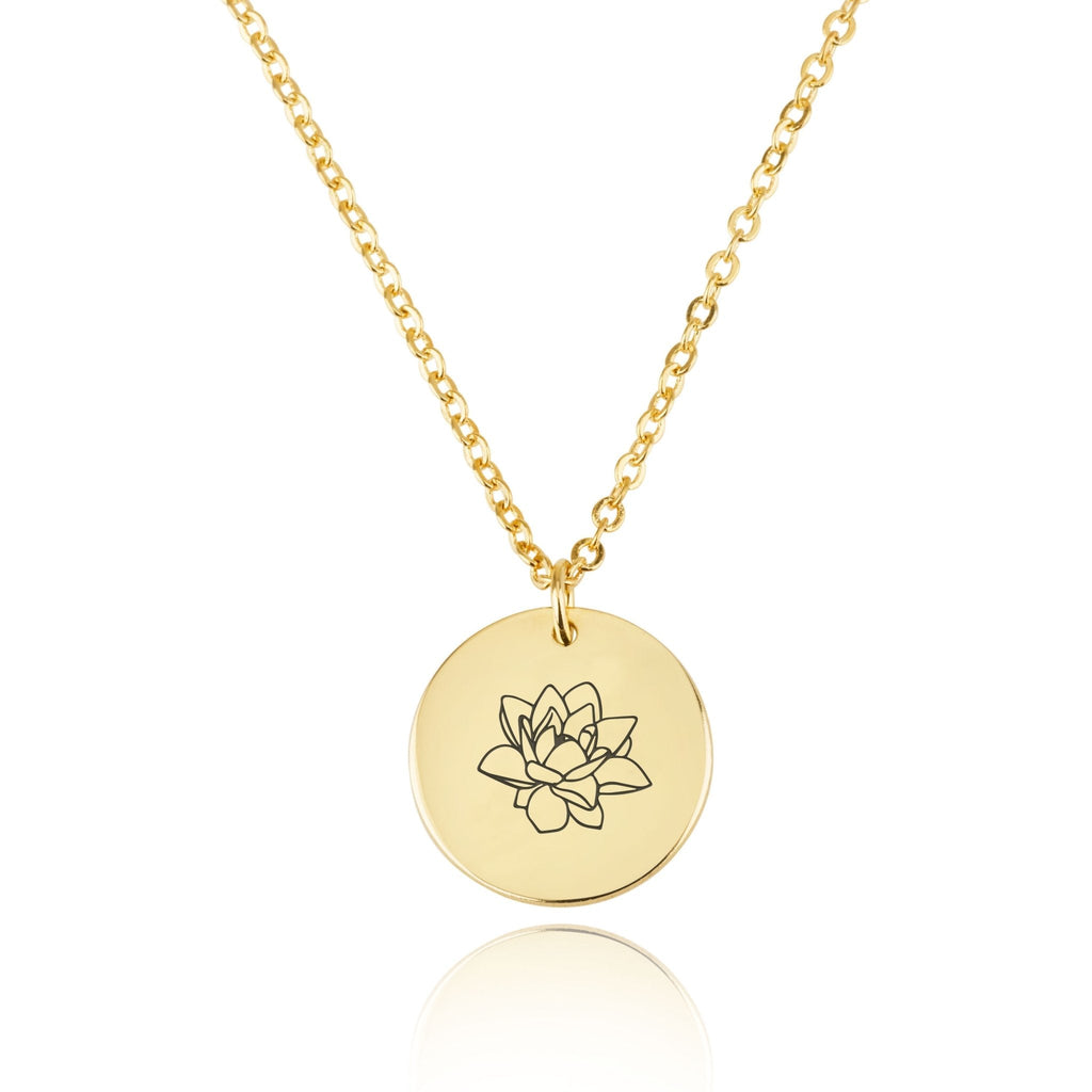 Customized Birth Month Flower Necklace