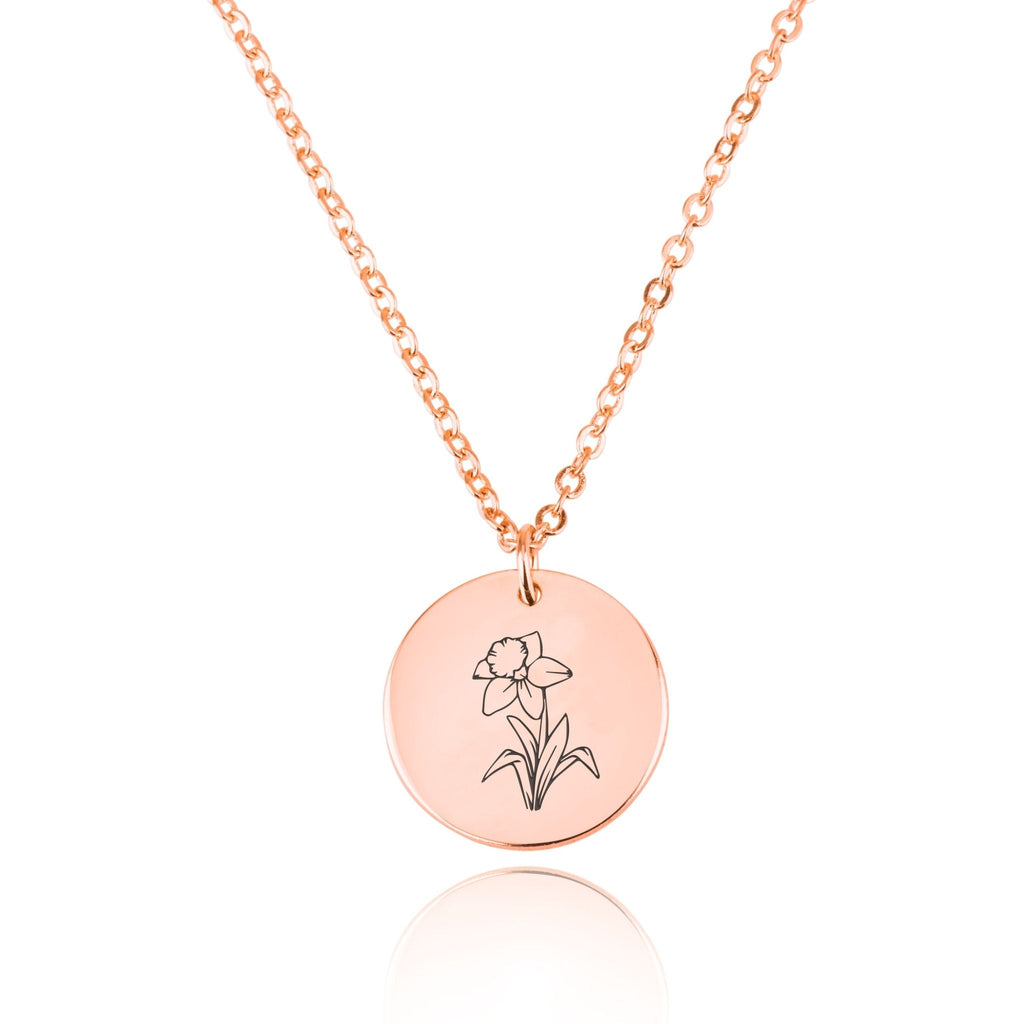 Customized Birth Month Flower Necklace