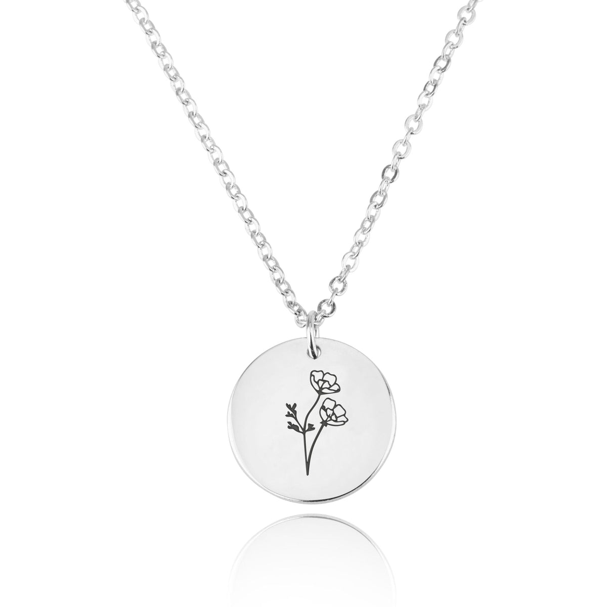 Customized Birth Month Flower Necklace
