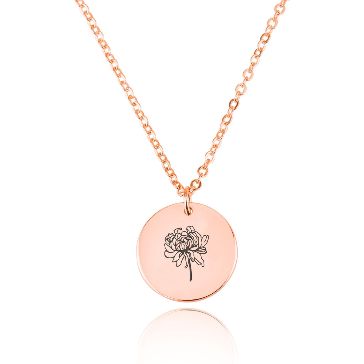 Customized Birth Month Flower Necklace