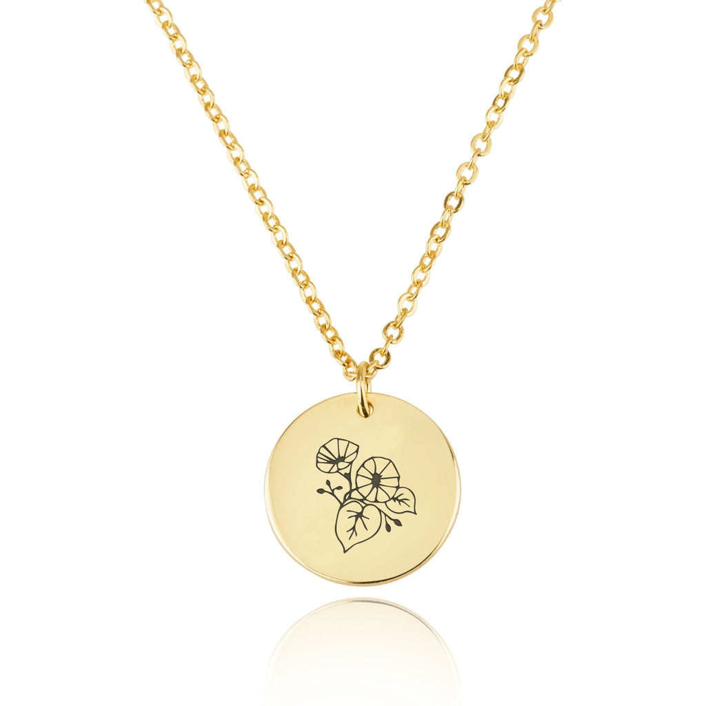 Customized Birth Month Flower Necklace