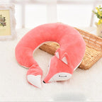 Cute Fox Animal Cotton Plush U Shape Neck Pillow Travel Car Home Pillow Nap Animal Pillow Health Care with Eye Mask Cute Fox U Shaped Neck Pillow for Car Airplane Traveling ,Animal Plush Stuffed Travel Pillow Travel Pillows Cartoon Planes Fox Animal