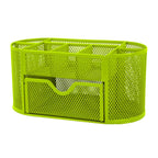 Metal Mesh Pencil Holders Desk Organizer w/9 Compartment Pen Holder Storage