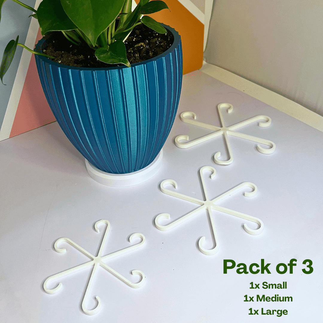 Chatelet Plant Climbers Stem Holders | Unique Design Supports for Growing Plants | 3 Sizes Included for Different Plant Stages | Made in USA (3 Pack, White)