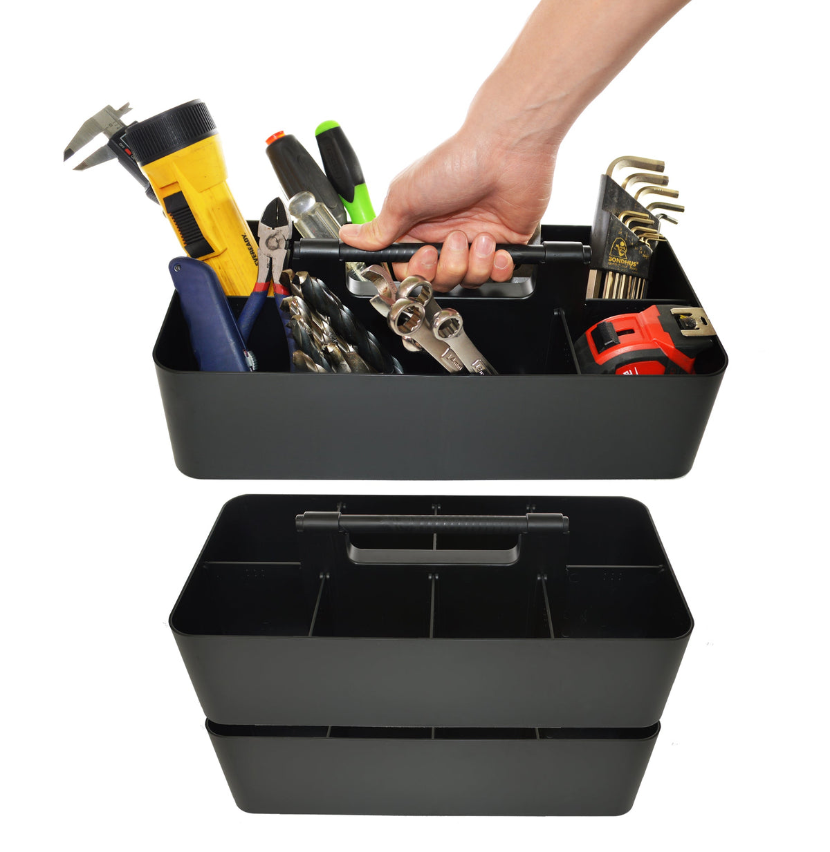 Enjoy Organizer  3 Pack, Large Plastic Storage Caddy with Handles Made in USA