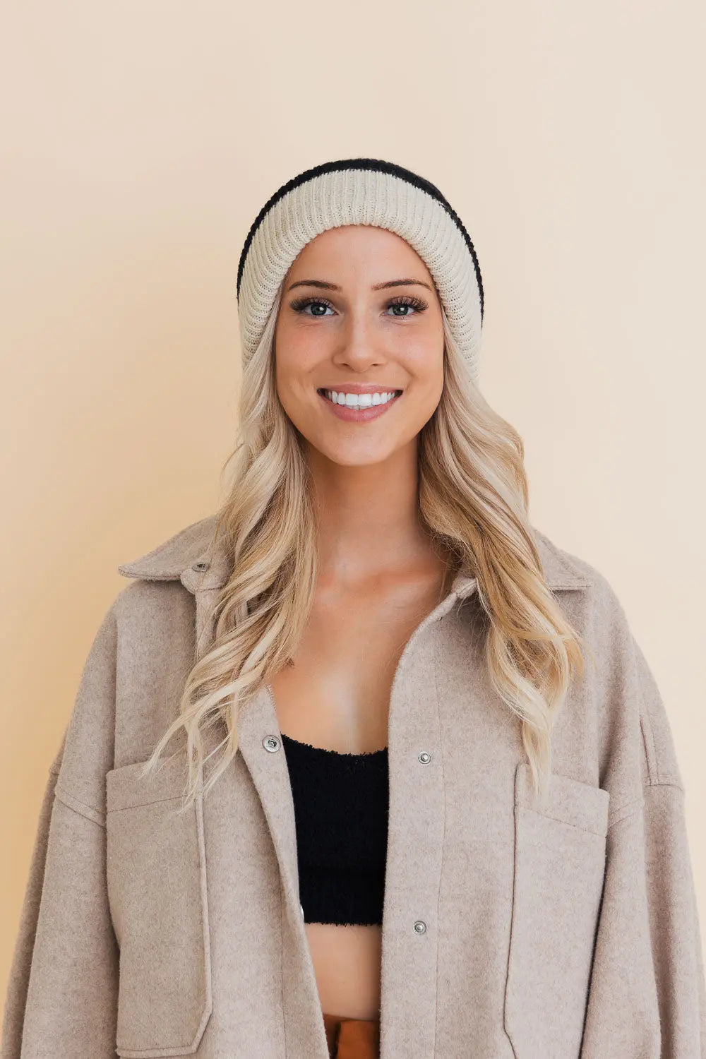 Two-Tone Knit Beanie