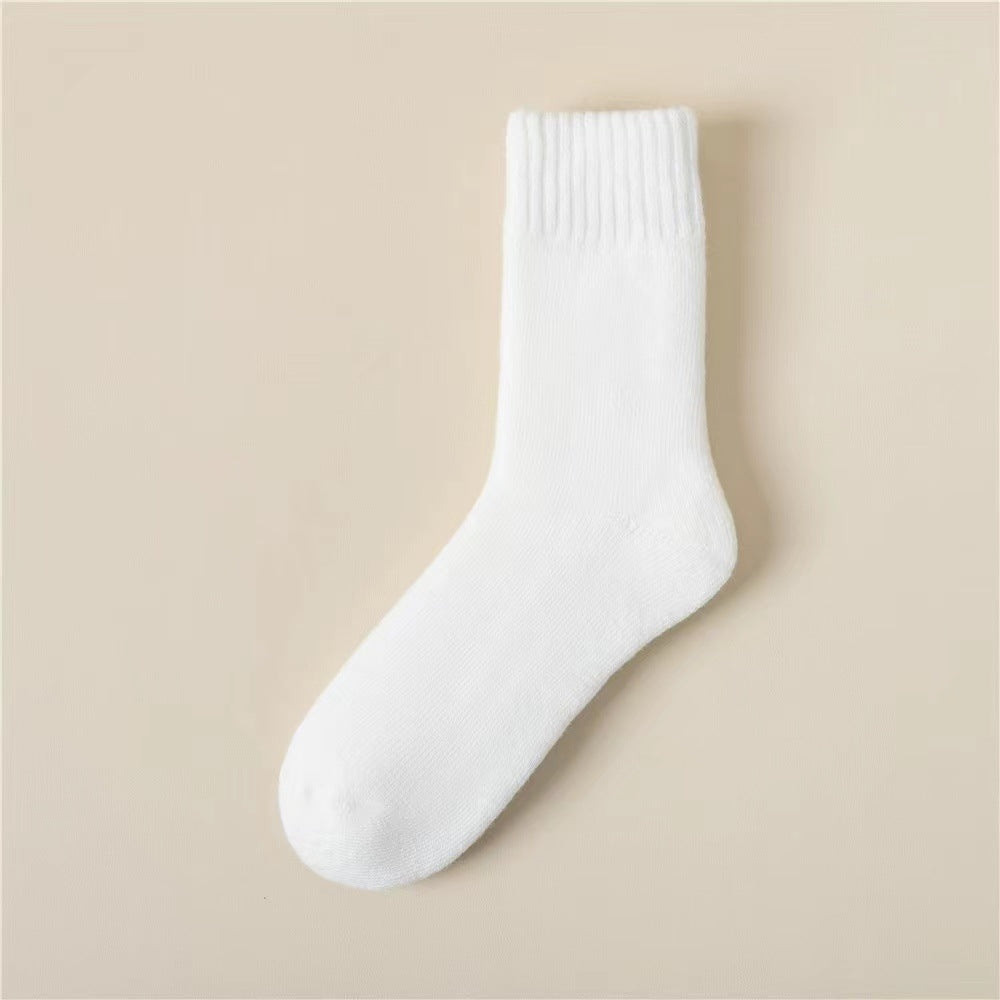 Women's Maternity Socks Autumn And Winter Fleece-lined Thickened Sleep Warm Wool Floor Mid-calf Cashmere Towel Terry-loop Hosiery