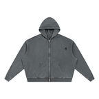 Loki & Ivy Unisex Vintage Wash Full Zip Boxy Hoodie