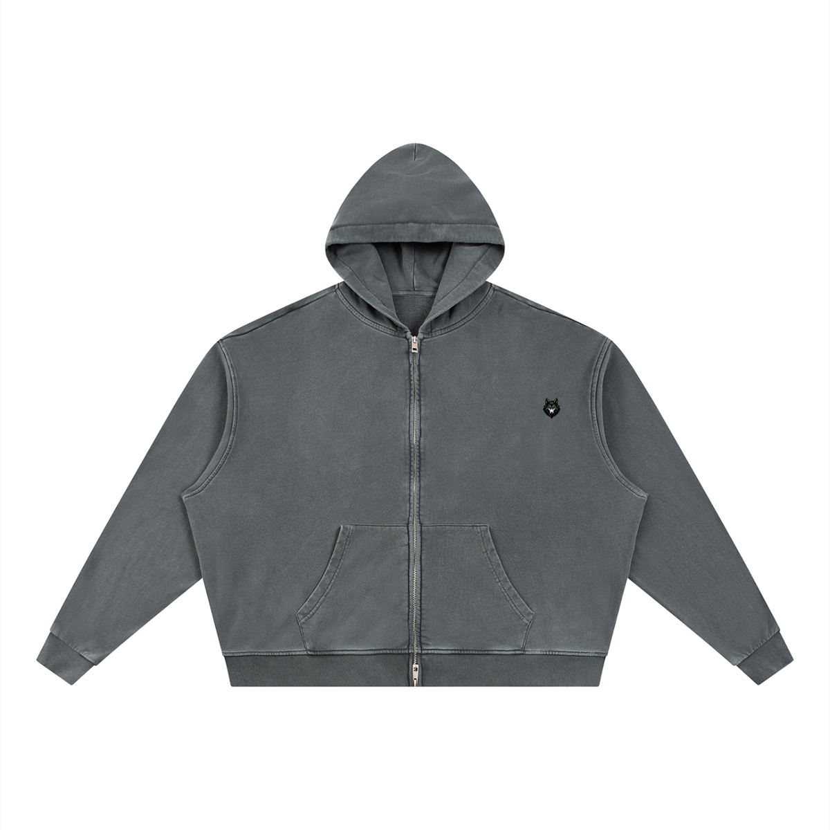 Loki & Ivy Unisex Vintage Wash Full Zip Boxy Hoodie