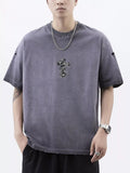 Men's Plus Size Distressed Camo Cross Graphic T-Shirt
