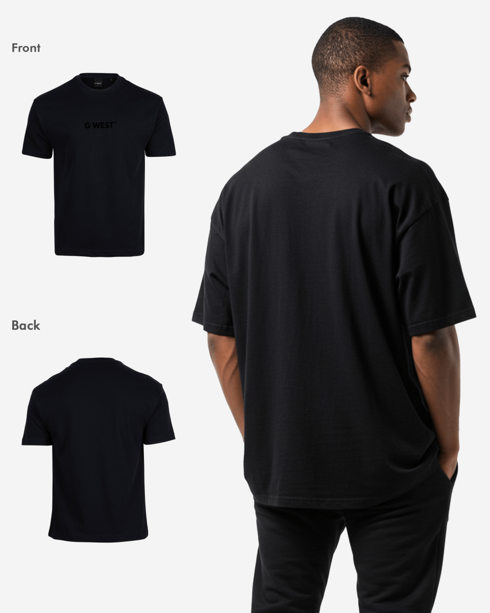 G West Mens Heavyweight Logo Wear Oversized T-Shirt