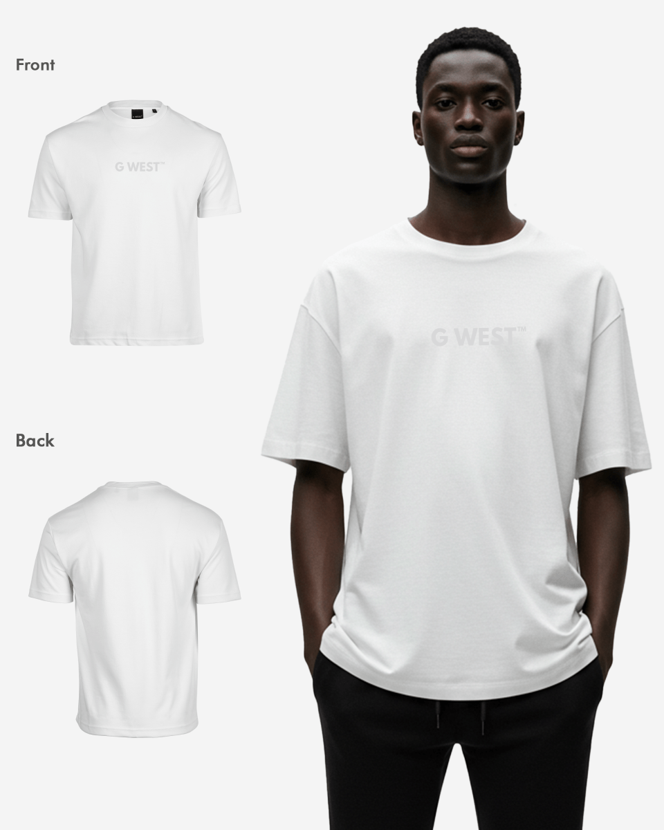 G West Mens Heavyweight Logo Wear Oversized T-Shirt