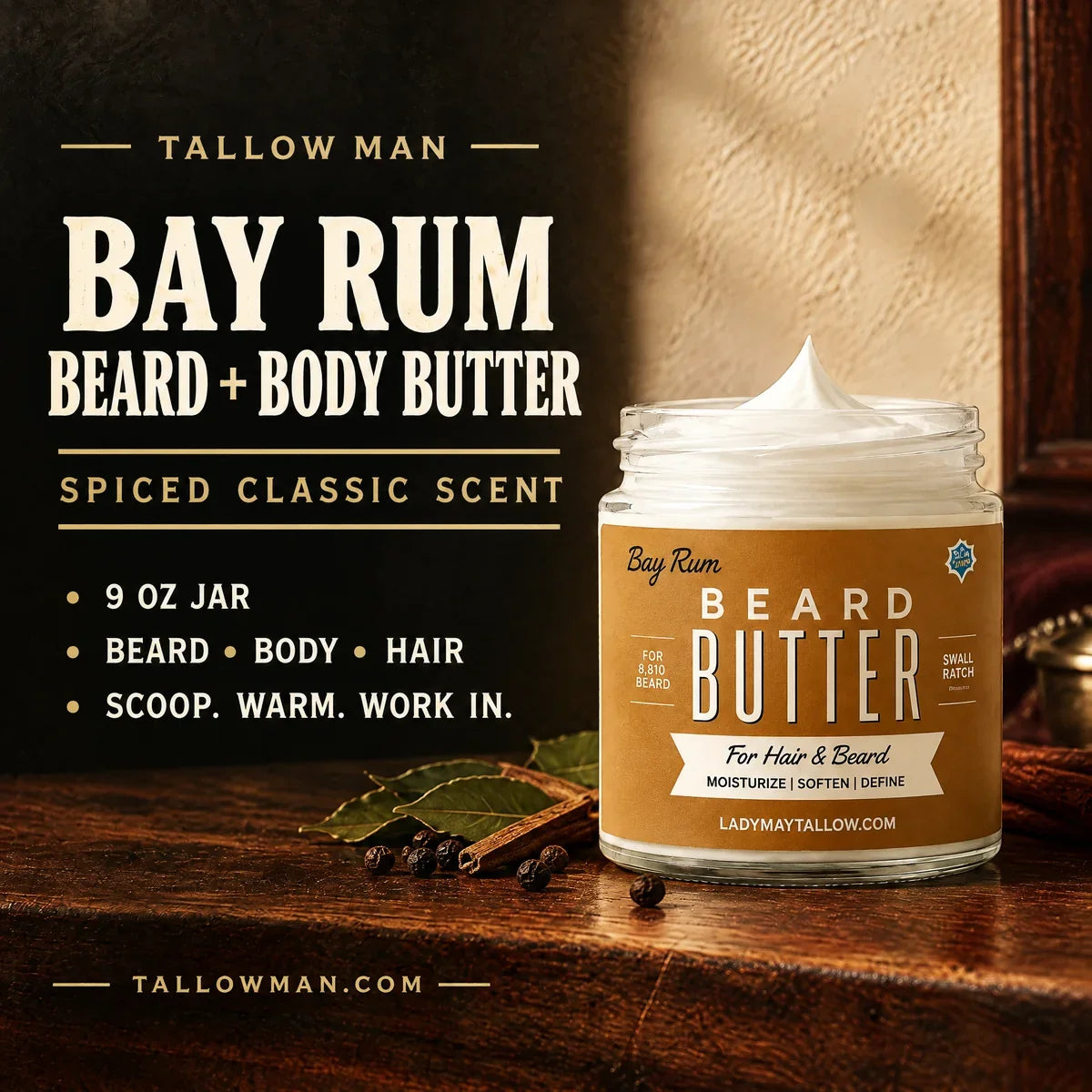 Bay Rum Beard + Body Butter