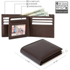 Mens RFID 10 Slot Bifold Wallet with ID Window