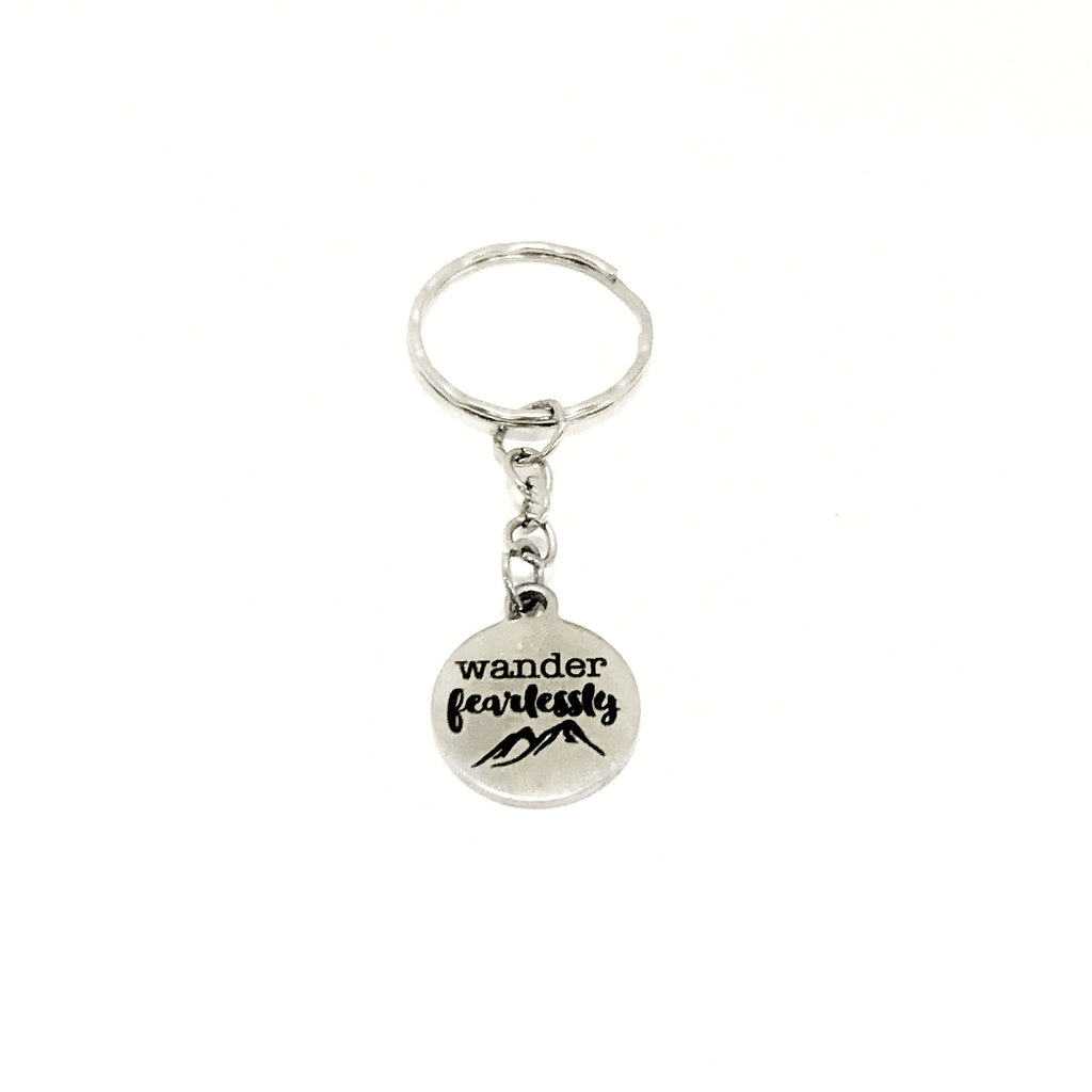 Traveler Gift, Traveler Keychain, Wander Fearlessly Keychain, Traveler Key Ring, Best Friend Gift, Going Away Gift, Girlfriend Trip Gift