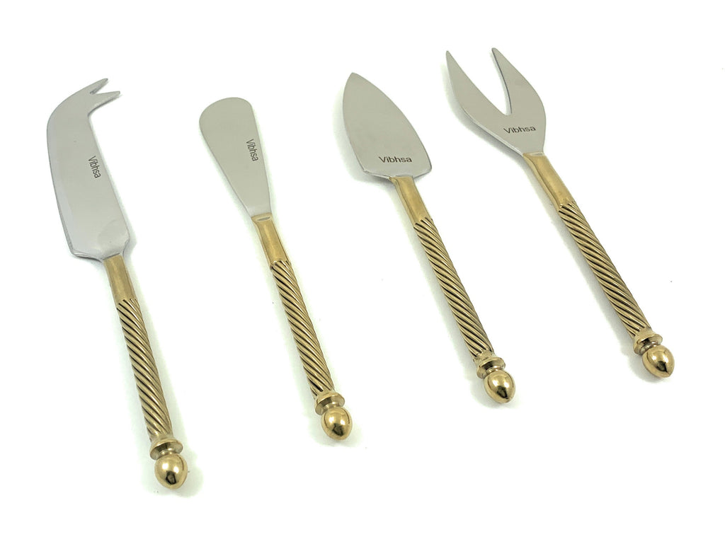 Vibhsa Cheese knives set of 4 Stainless Steel, Gold