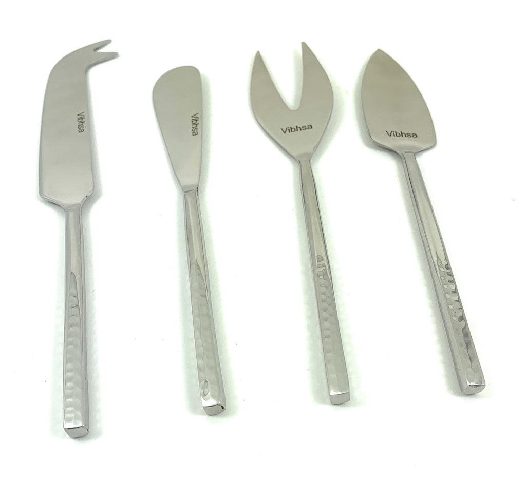 Vibhsa Silver Cheese knives set of 4 Stainless Steel