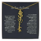 No Rain No Flowers Birth Necklace - Personalized Name Jewelry