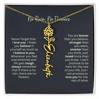 No Rain No Flowers Birth Necklace - Personalized Name Jewelry