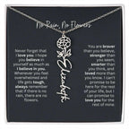 No Rain No Flowers Birth Necklace - Personalized Name Jewelry
