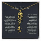No Rain No Flowers Birth Necklace - Personalized Name Jewelry