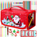 Pasimy Washable Markers Set with Christmas Pencil Case Crayons Pencils 4+