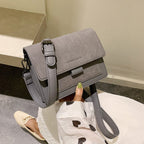 Wide Strap PU Small Square Crossbody Bag
