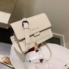 Wide Strap PU Small Square Crossbody Bag