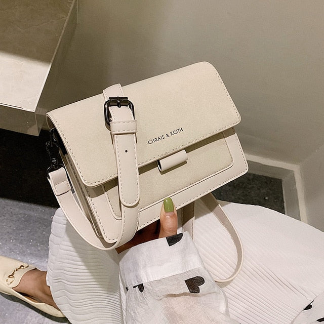 Wide Strap PU Small Square Crossbody Bag