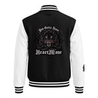 HeartMane Black Lion varsity jacket – Black / White, back view