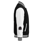 HeartMane Black Lion varsity jacket – Black / White, right side view
