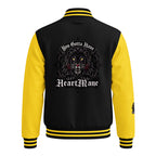 HeartMane Black Lion varsity jacket – Black / Yellow, back view