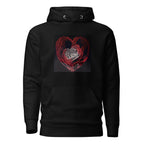Rose heart pullover hoodie in black – Heart & Mane original art