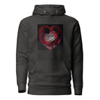 Rose heart pullover hoodie in charcoal heather – Heart & Mane original art