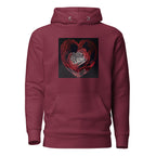 Rose heart pullover hoodie in maroon – Heart & Mane original art