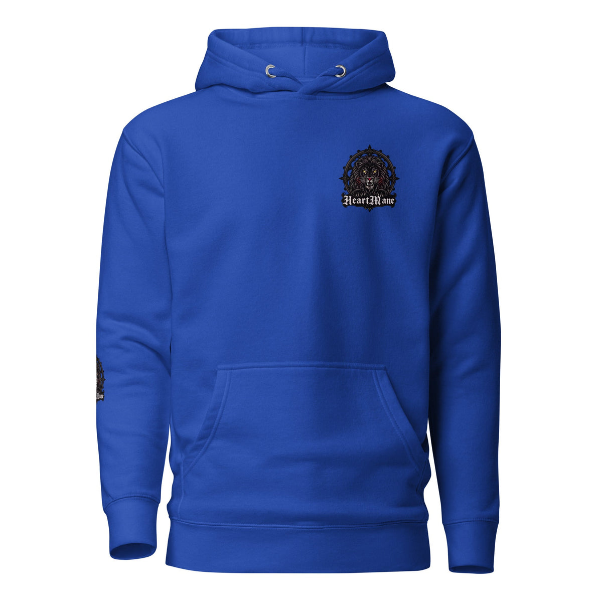 HeartMane Black Lion Unisex Hoodie – Team Royal front