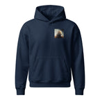 Lioness relaxed organic hoodie in french navy – Heart & Mane original art