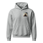 Lioness relaxed organic hoodie in heather grey – Heart & Mane original art