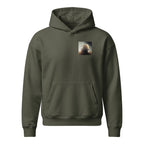 Lioness relaxed organic hoodie in khaki green – Heart & Mane original art